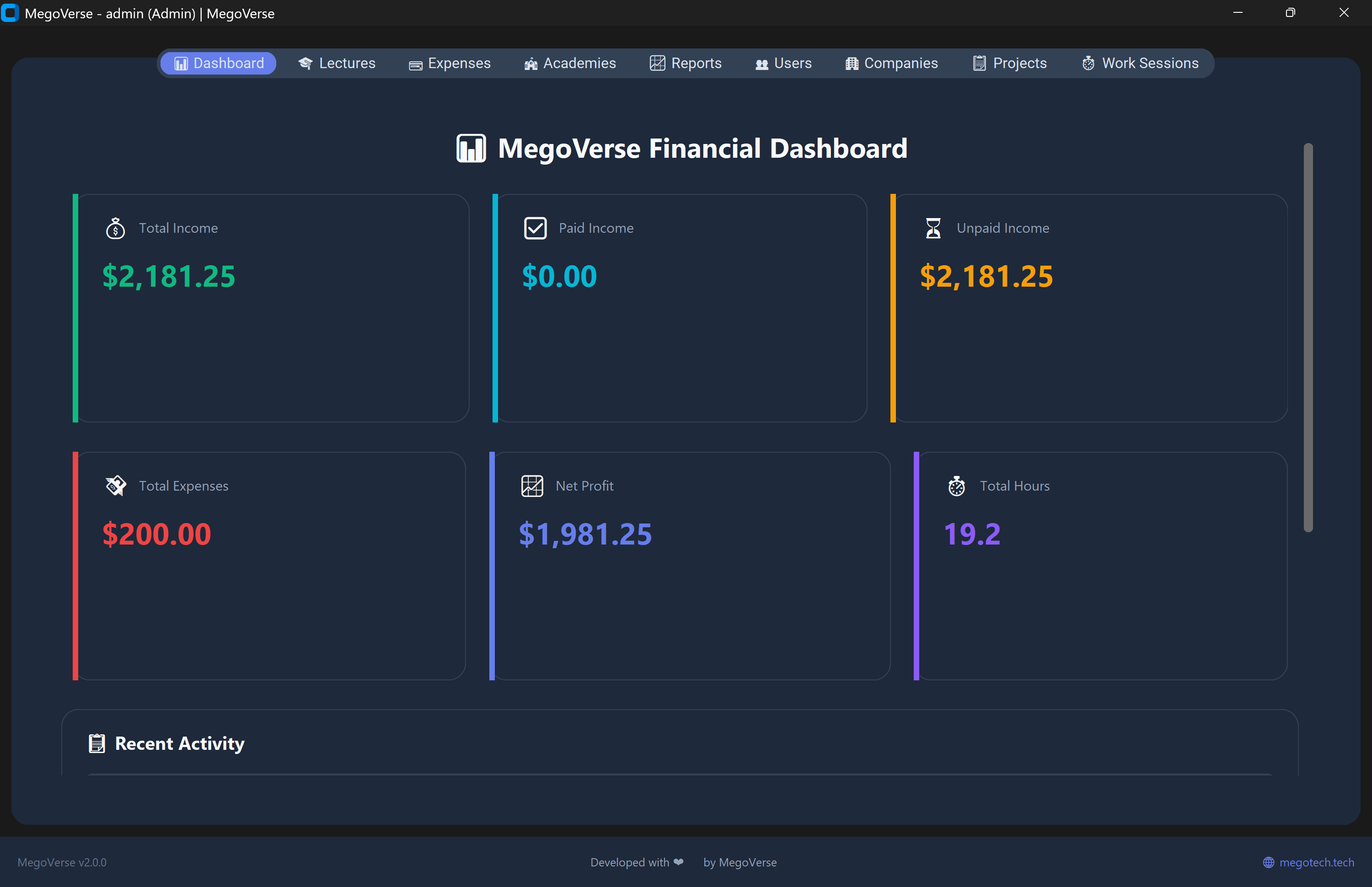 MeGoVerse Lecture Tracker